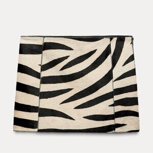 Zara animal print leather skirt- ZW collection NWT